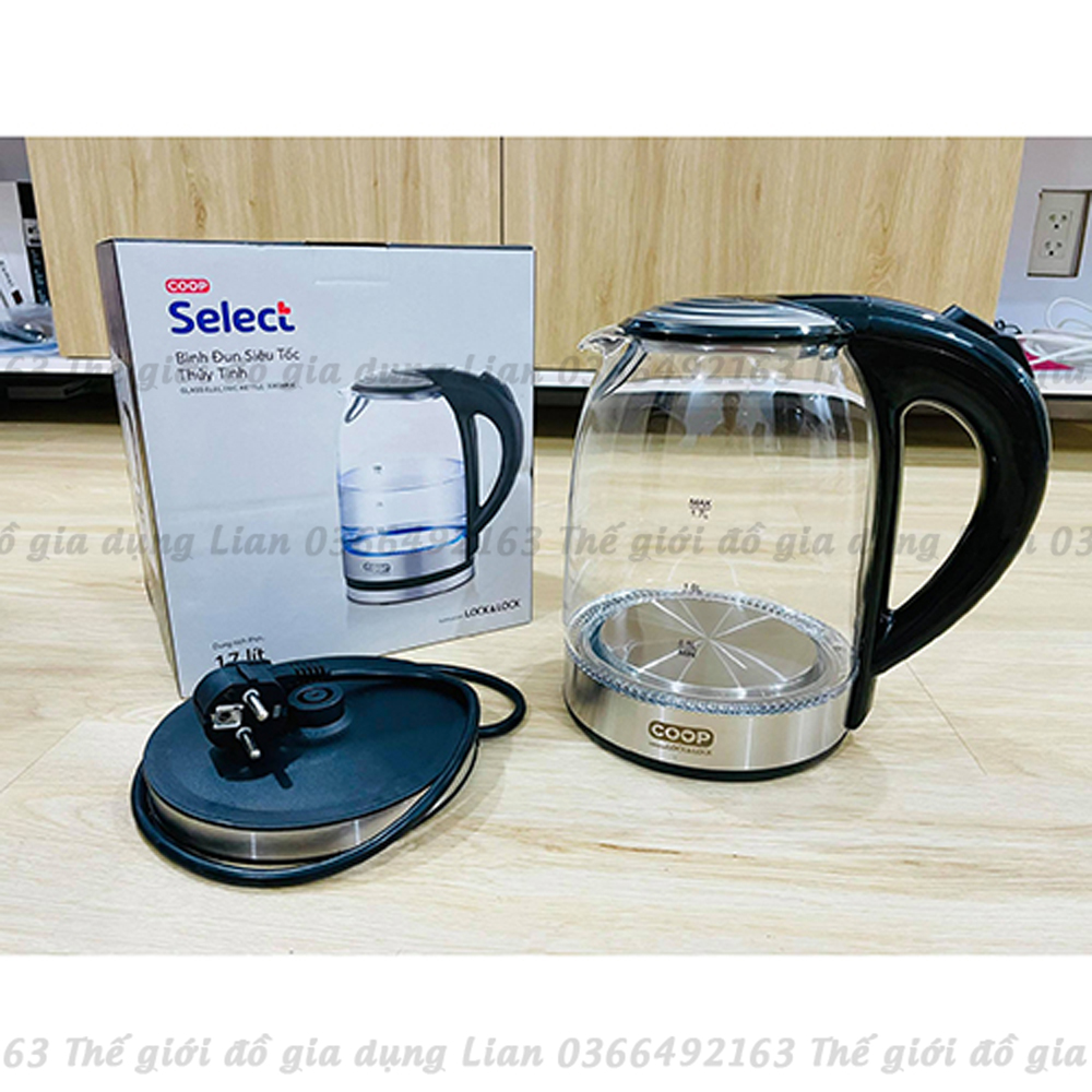 [FREESHIP] Bình đun siêu tốc Lock&Lock thủy tinh 1,7L - Ấm đun siêu tốc Lock&Lock thủy tinh 1.7L