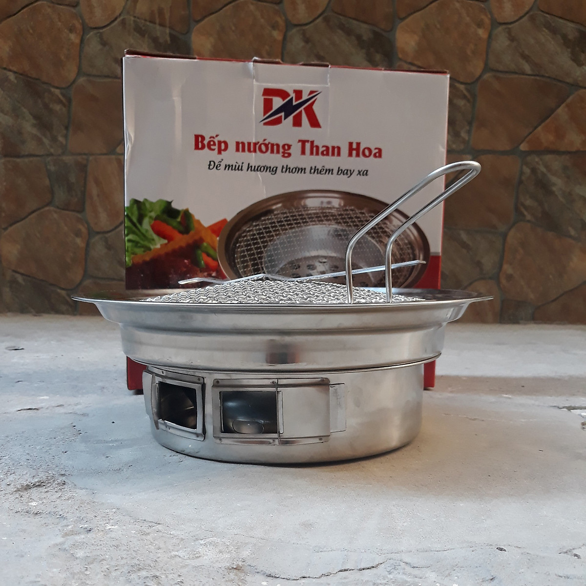 Bếp nướng than hoa đặt âm bàn DK