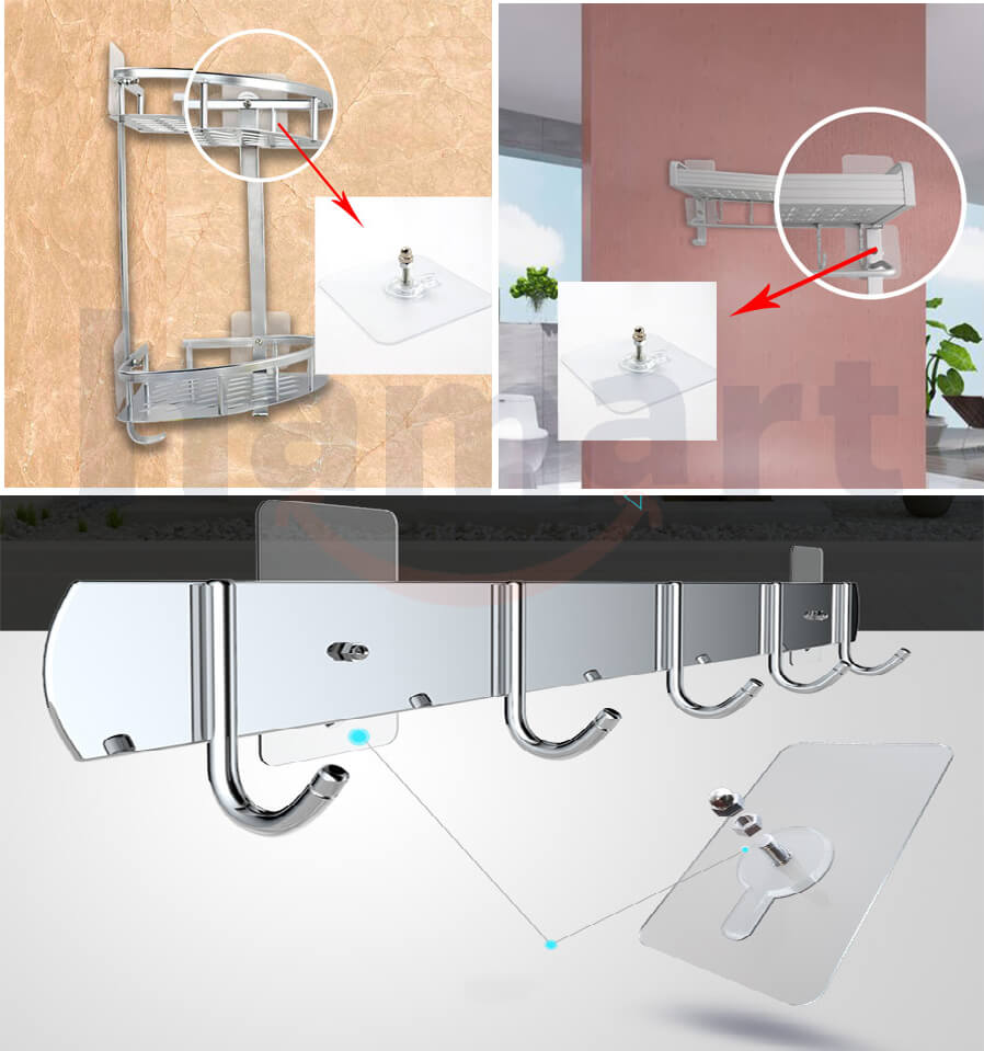 Miếng Dán Thay Thế Kệ Kem Đánh Răng Bàn Chải Hộp Đựng Giấy Treo Tường Nhà Tắm Ecoco Oenon
