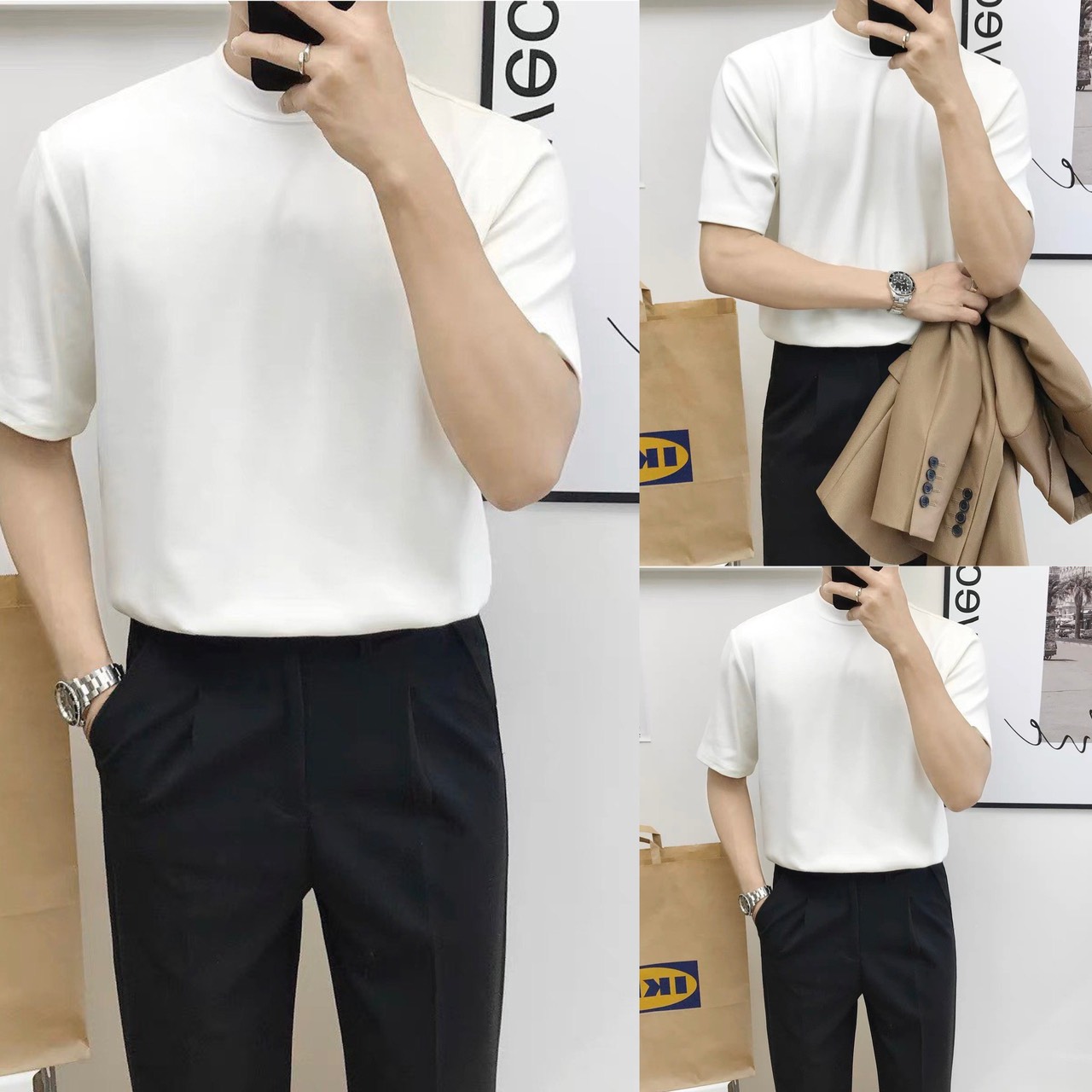 Mẫu áo thun nam  basic tee đơn giản nhưng sang trọng rất dễ phối đồ