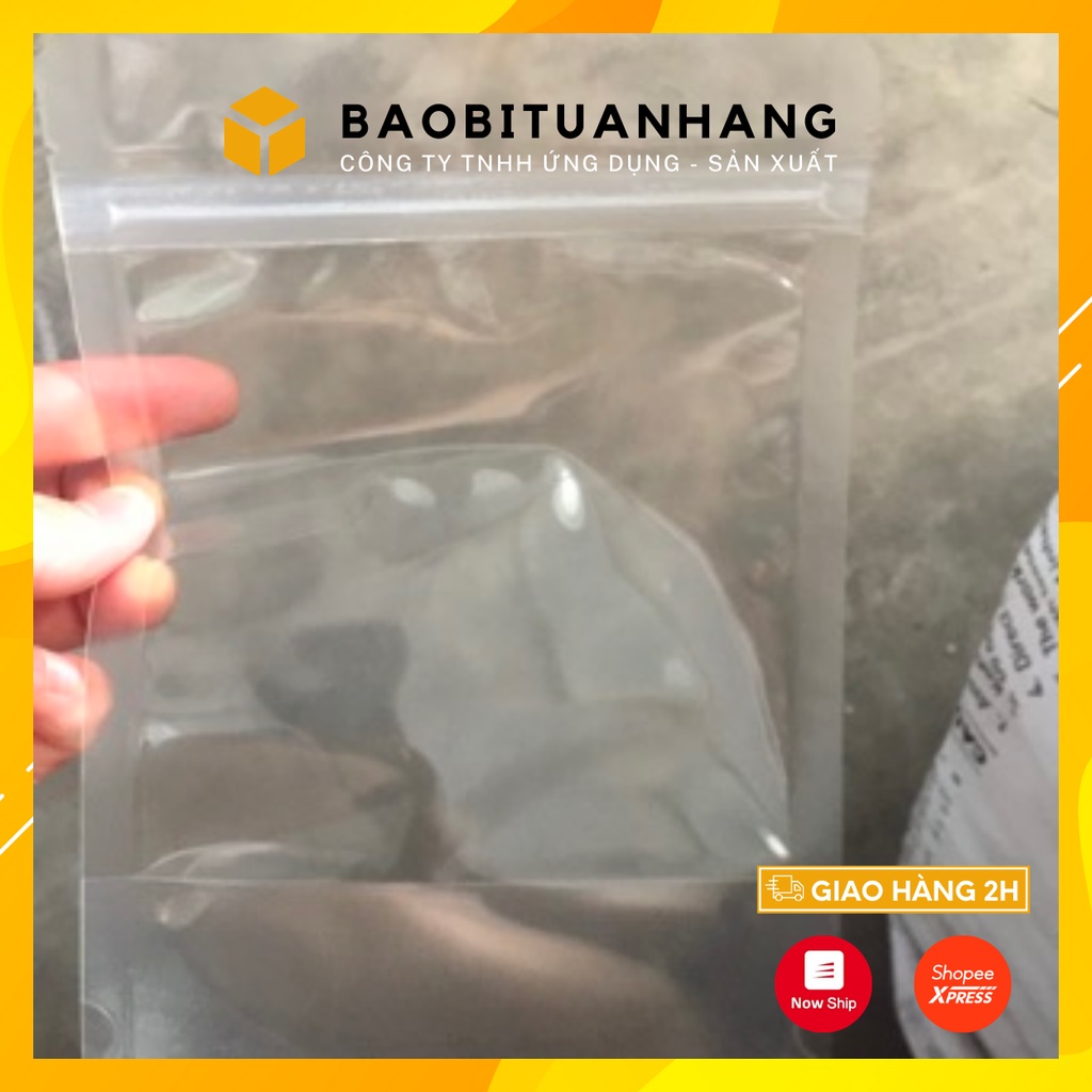 [0,5kg] túi zíp 2 mặt trắng trong các cỡ