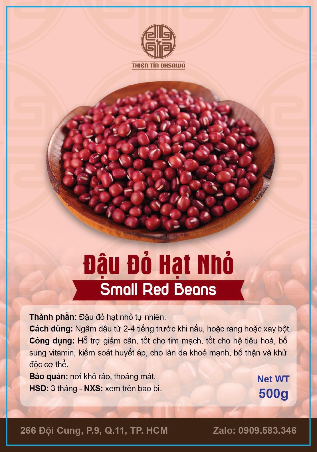 ĐẬU ĐỎ HẠT NHỎ ( XÍCH TIỂU ĐẬU) GÓI 500G