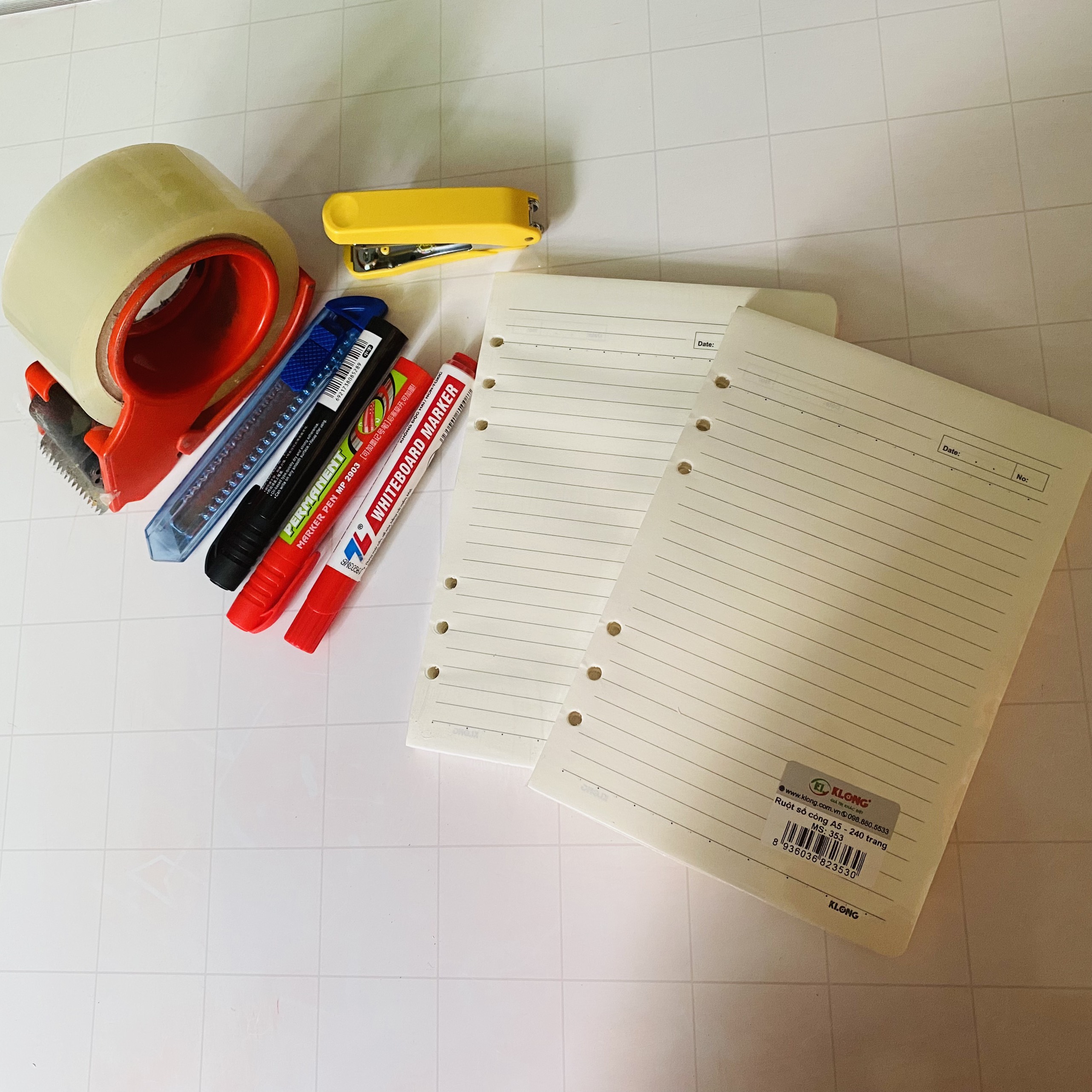 KLONG Ruột sổ LINE kẹp còng size A5 - 120 tờ (MS:353)