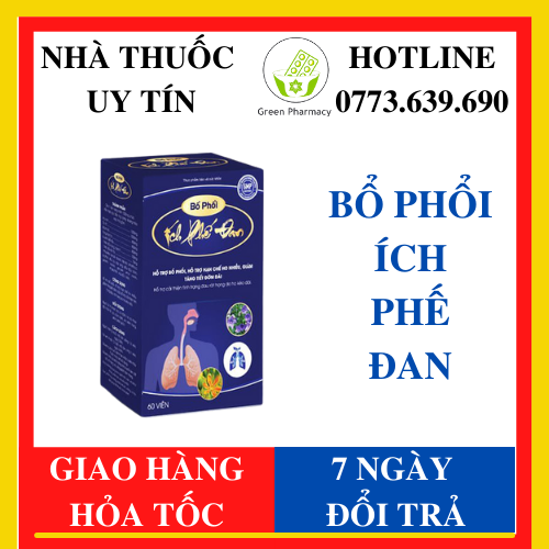 [ CHÍNH HÃNG- GIÁ SỈ] [HCM]Bổ phổi ích phế đan -Hộp 60 viên Hỗ trợ bổ phổi viêm họng hạt ho khan ho đờm viêm họng viêm phế quản đau rát họng viêm amidan- G1