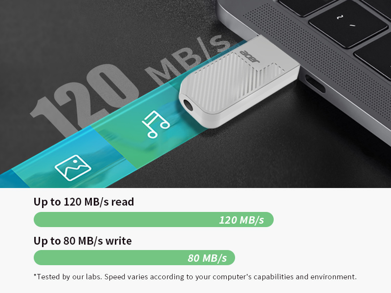 [GIÁ CHỈ 85K]  USB Acer UP300 tốc độ đọc/ghi lên đến 120 MB/s USB 3.2 Gen 1 - Hàng chính hãng bảo hành 5 năm - Thiết bị lưu trữ USB dung lượng 8GB | 16GB | 32GB | 64GB | 128GB | 256GB | 512GB | 1TB