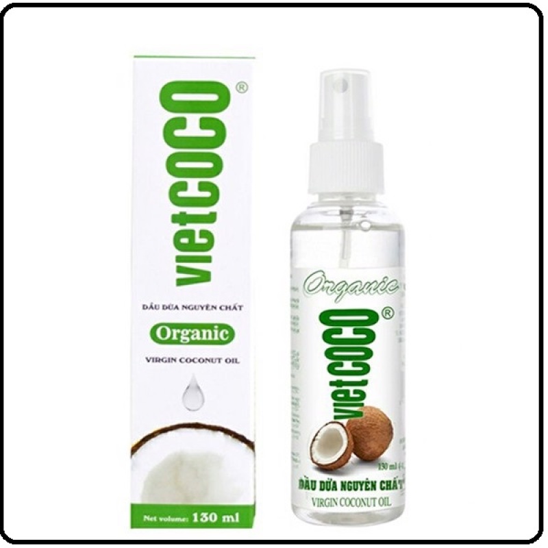 Dầu Dừa Nguyên Chất Organic Vietcoco 130ml - Vòi Xịt