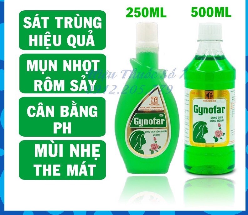 Dung dịch vệ sinh phụ nữ / Nước rửa phụ khoa Gynofar (PHARMEDIC)