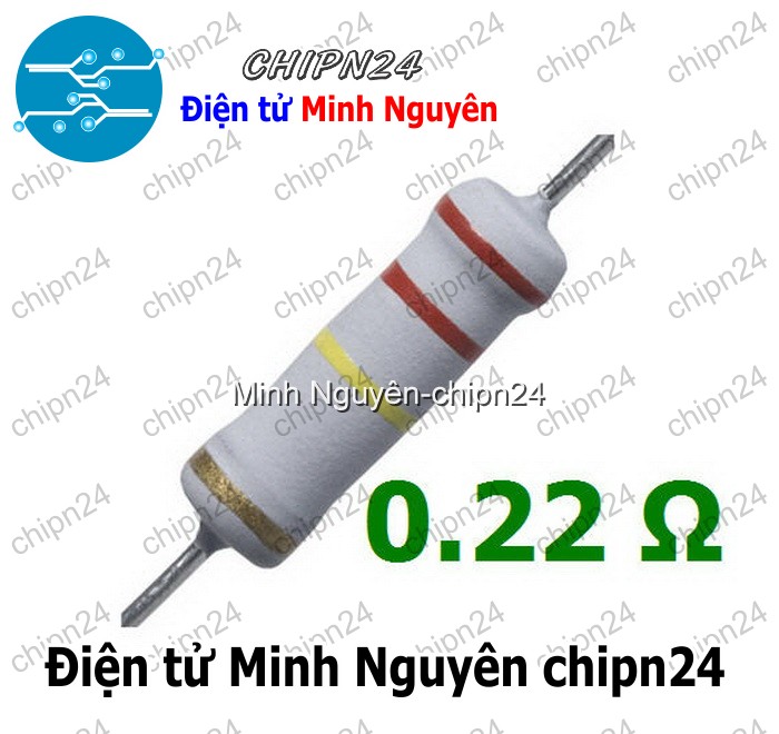 [5 con] (F361) Điện Trở 0.22R 2W 5% - HH002122