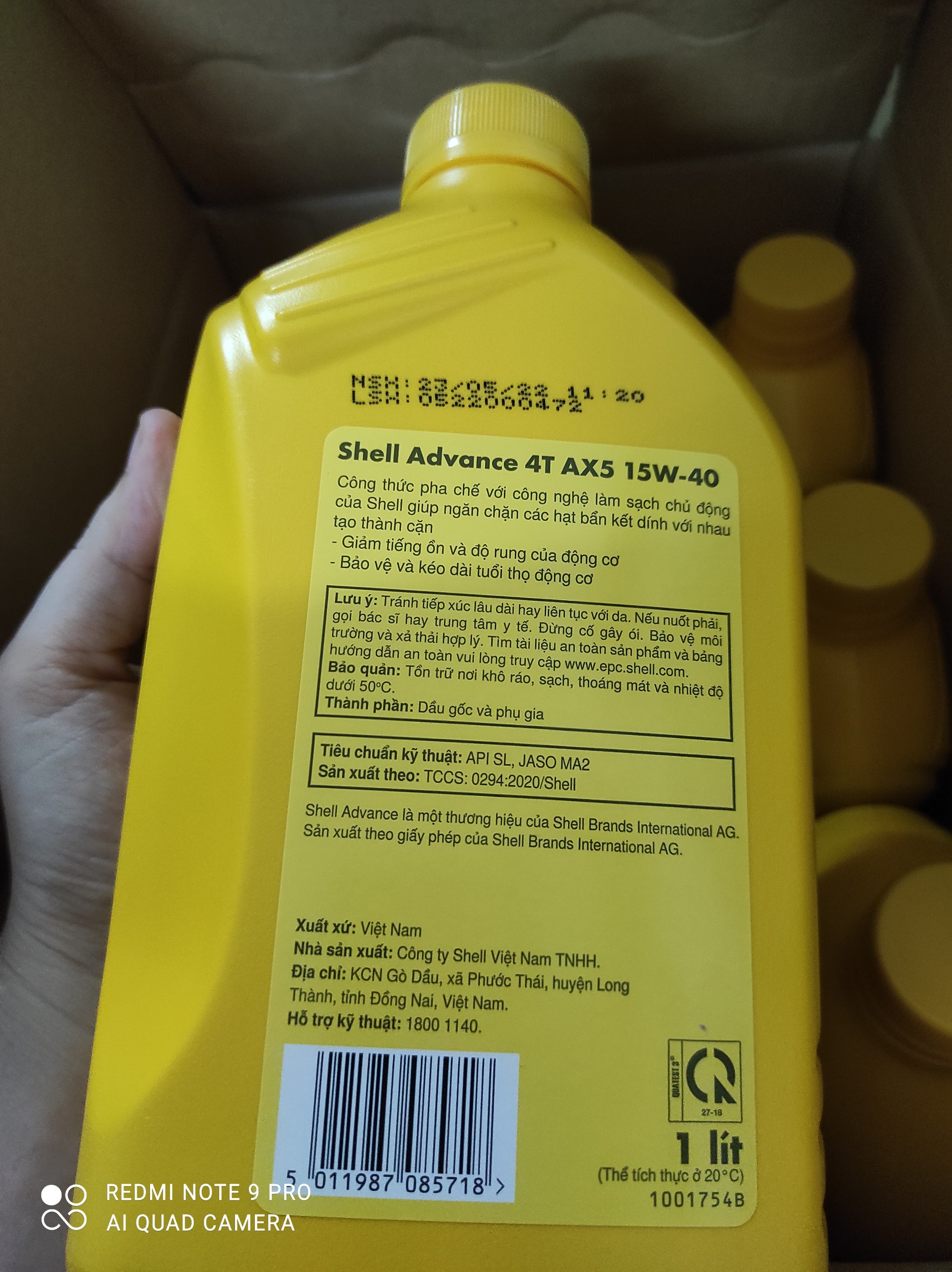 NHỚT SHELL ADVANCE AX5 1L  XE SỐ 15W40