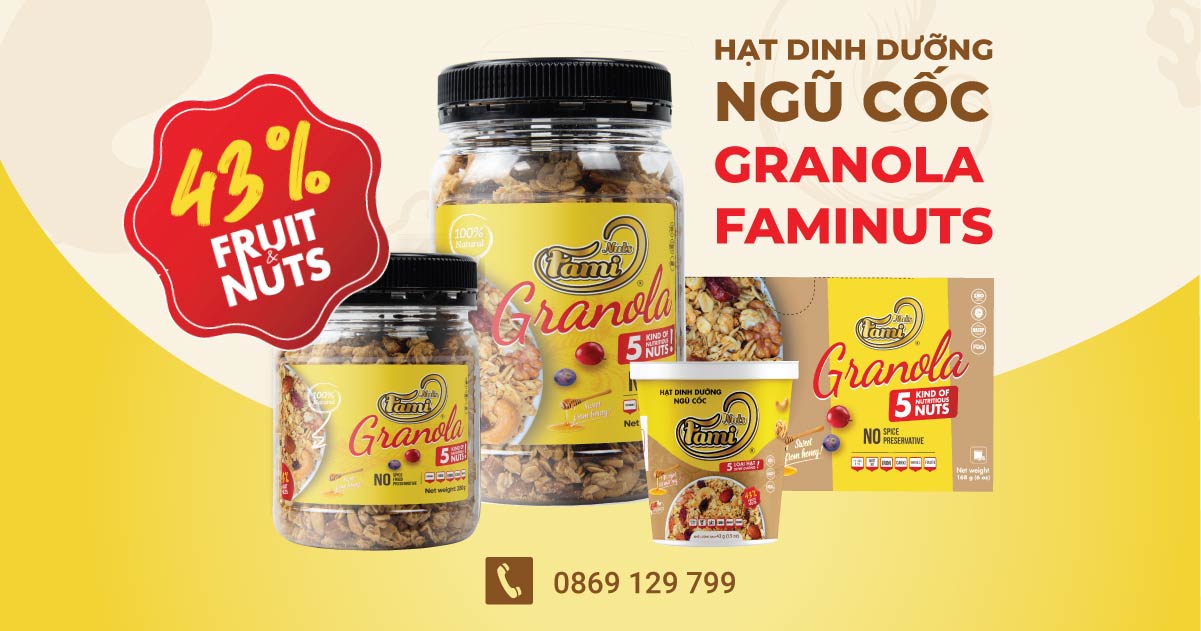 [HCM]Hạt Dinh Dưỡng Ngũ Cốc Granola - Fami Nuts