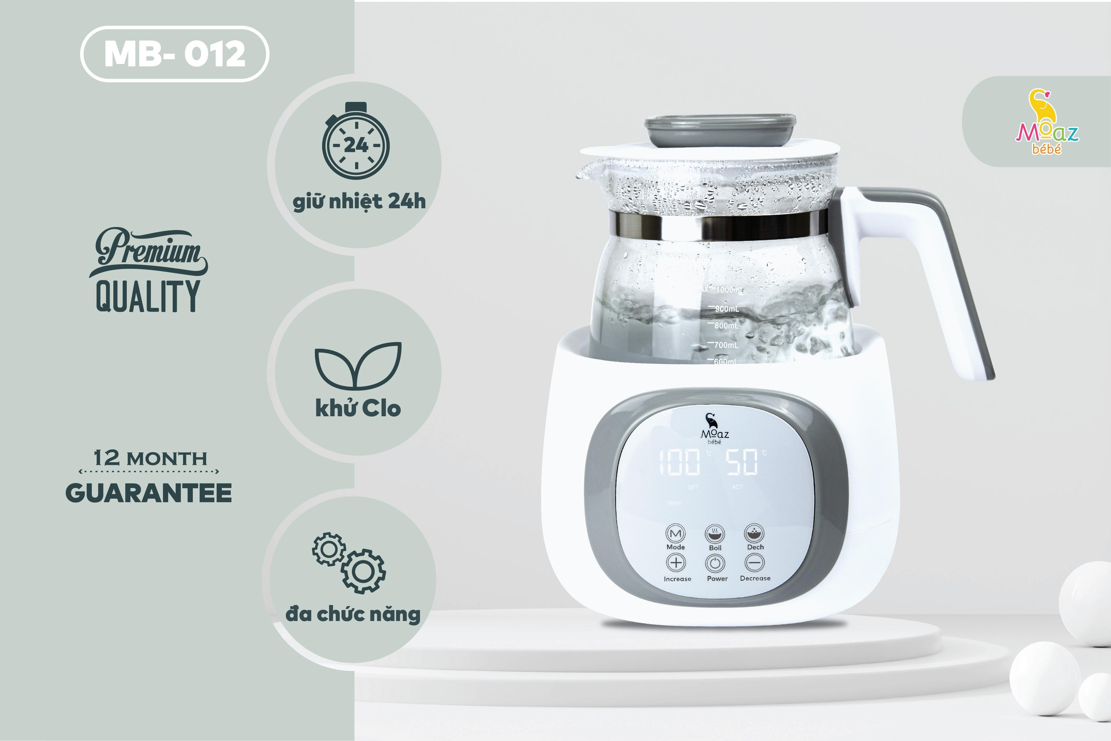 Bình đun nước pha sữa đa chức năng Moaz Bebe MB-012 dung tích 1000ml
