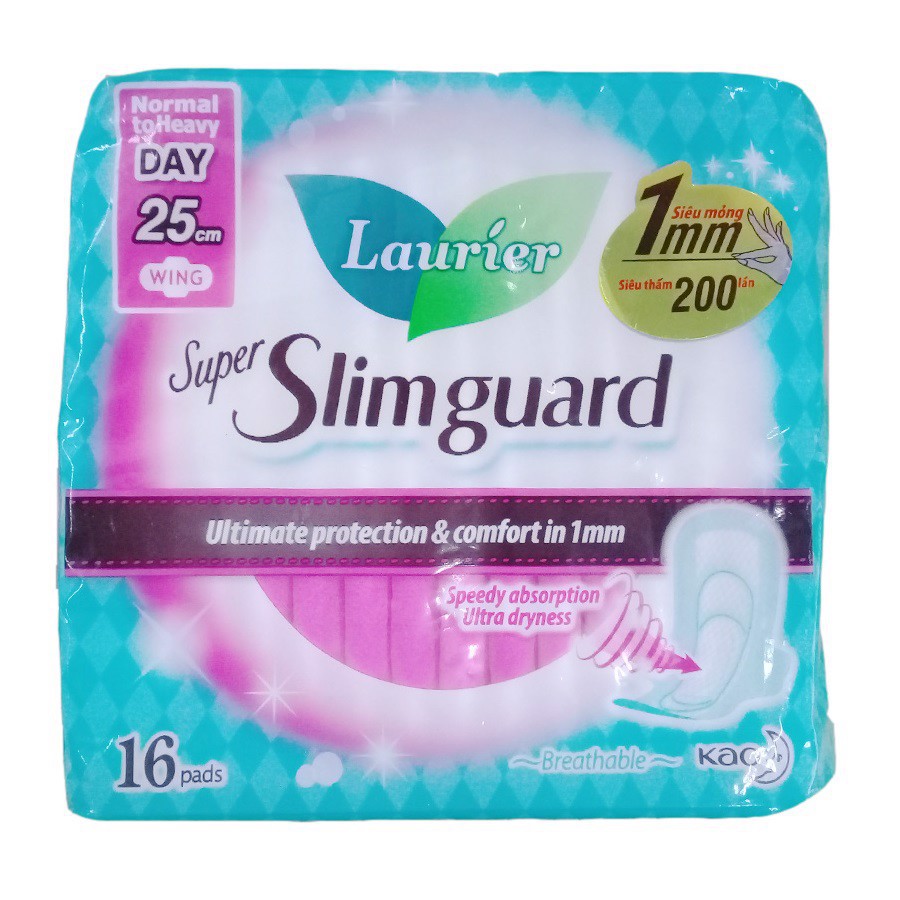Băng Vệ Sinh Laurier Siêu Mỏng Bảo Vệ 25cm 16 Miếng