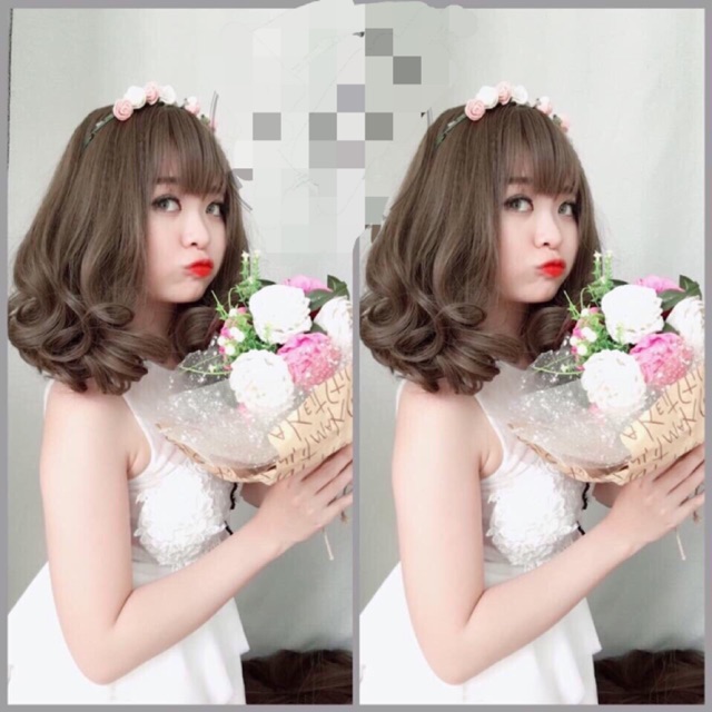 Tóc Giả Cả Đầu Tóc Bộ Xoăn Phồng Ngắn - 8161