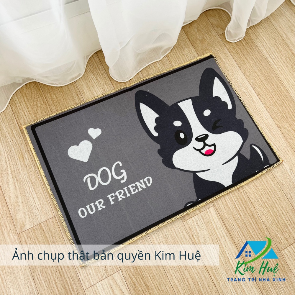 Thảm lau chân nhà tắm, thảm chùi chân gấu dâu Lotso 3d nhà bếp chống trơn trượt thấm nước giá rẻ 40x60cm Kim Huệ
