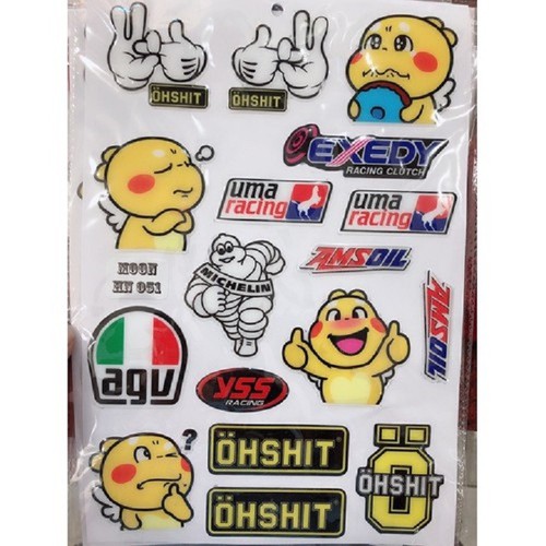 Bộ tem nổi ohshit dễ thương Vindecal BD