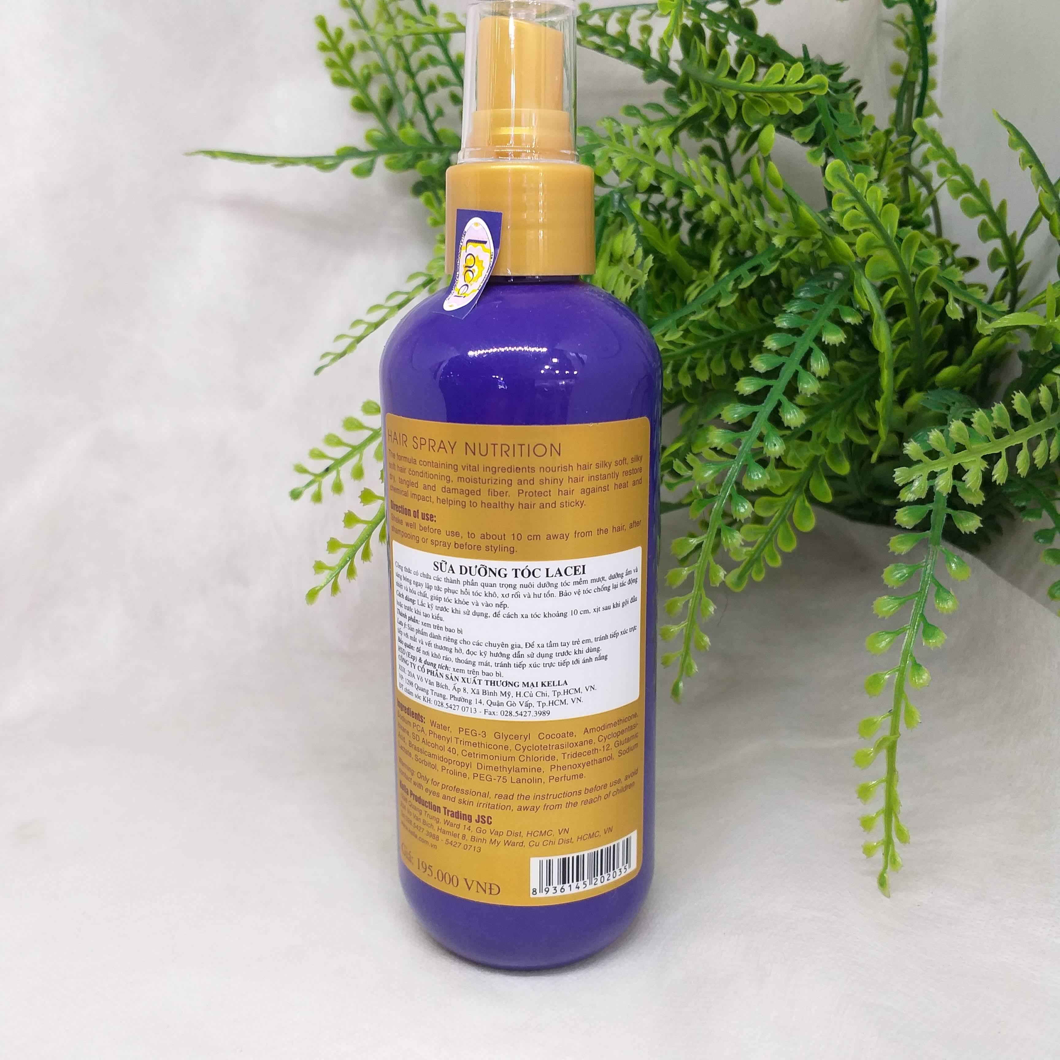 Xịt dưỡng tóc Lacei tím 200ml