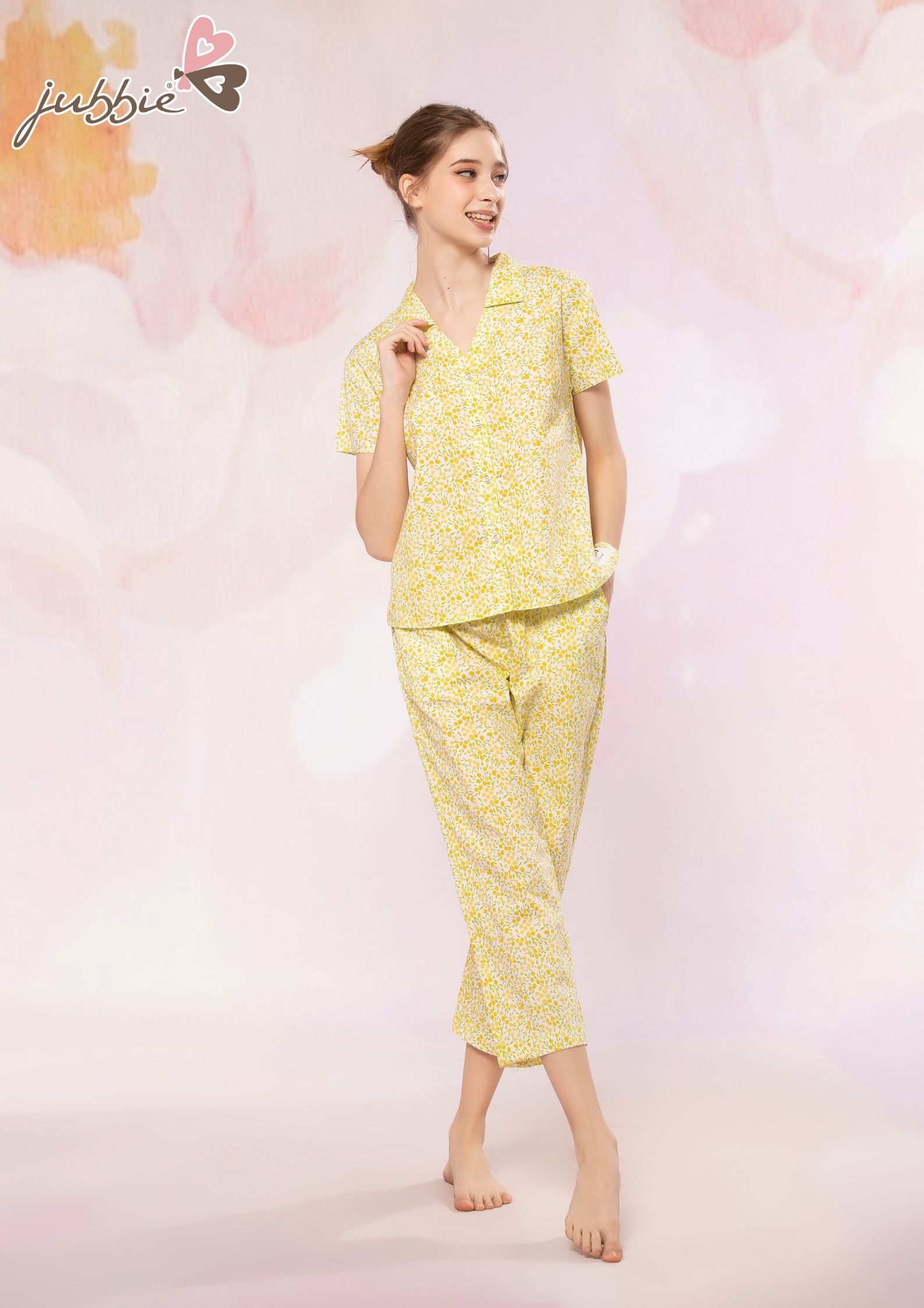 Bộ lửng cổ bẻ cài nút mặc nhà Jubbie 32466