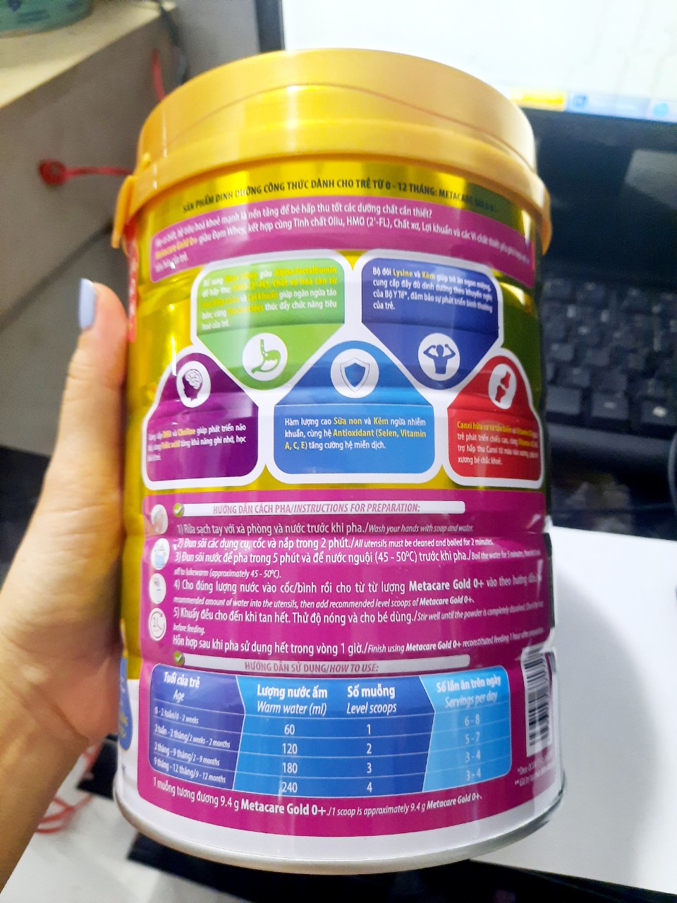 Sữa bột metacare gold số 0 800g