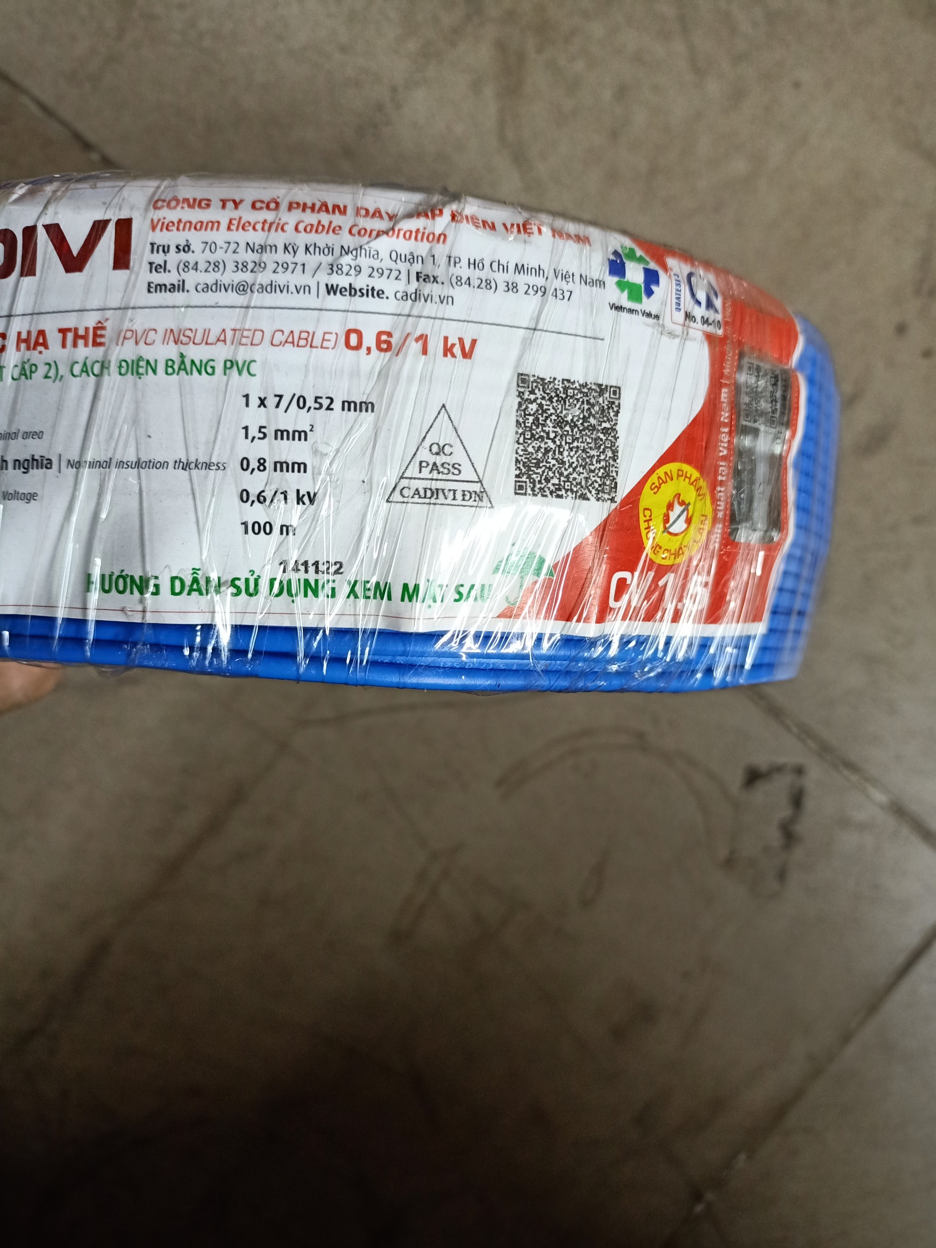 DÂY CÁP ĐIỆN CADIVI 1.5