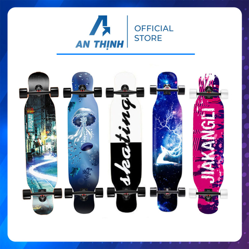Giá bán Ván trượt LONGBOARD, ván trượt dài size 107 cm dành cho nữ biểu diễn nhảy múa, ván trượt mặt nhám mặt hình nhiều họa tiết vật liệu gỗ cao cấp