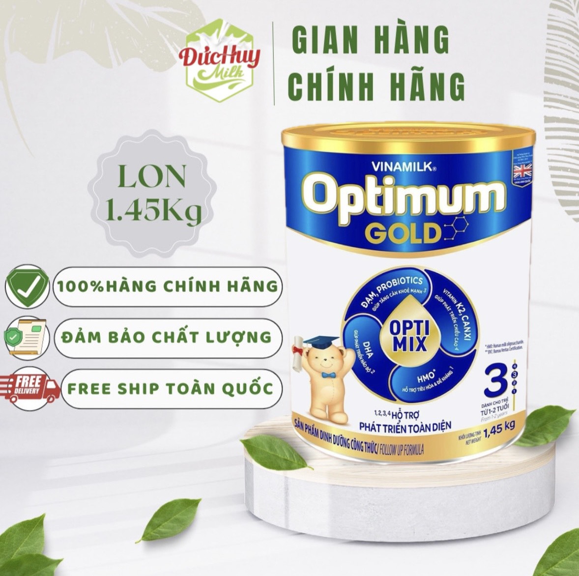 Optimum Gold 3 Opti Mix Powdered Milk 1.45kg Supports Digestion and Brain Development