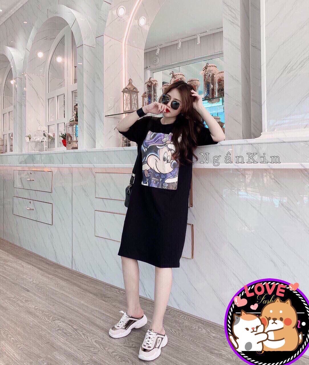 Đầm Suông Đuôi Cá Phối Bèo Xinh Xắn TH88
