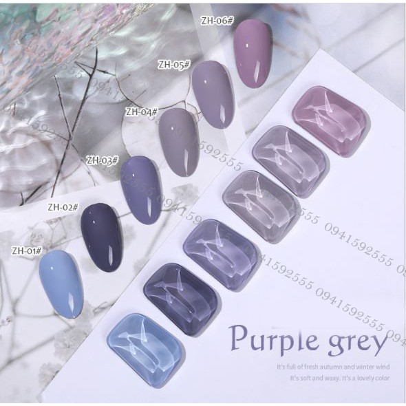Sơn gel AS set 6 màu  tím khói ZH