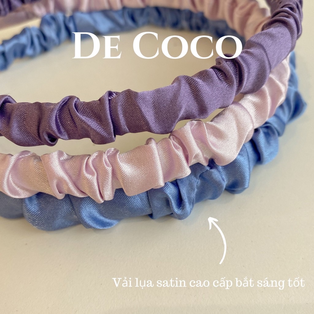 Bờm nhún lụa satin, cài tóc lụa De Coco Decoco