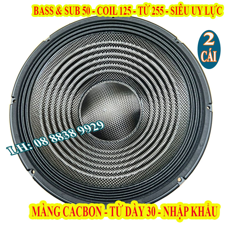 2 loa bass & sub 50 rcf từ 255 coil 125 màng cacbon nhập khẩu - siêu uy lực - giá 2 loa