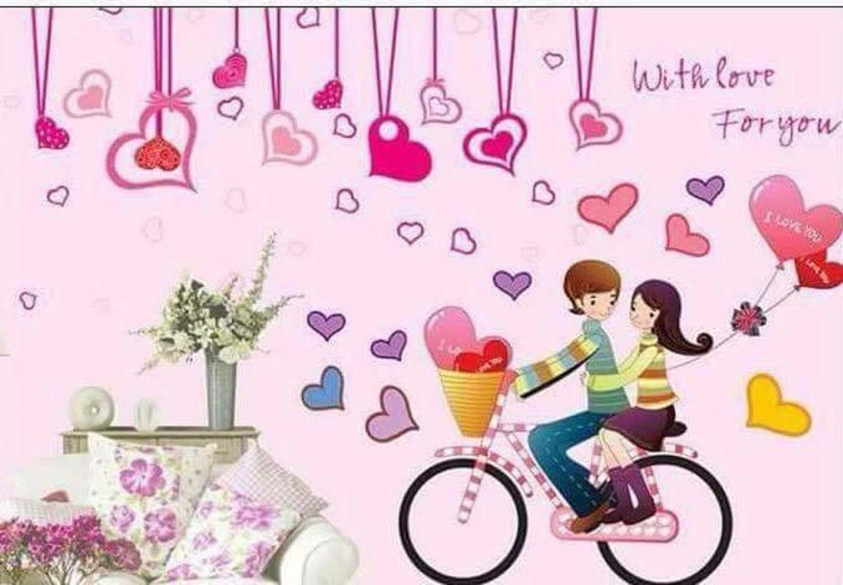 [HCM]DECAL DÁN TƯỜNG DÂY LEO VÀ XE ĐẠP TÌNH NHÂN