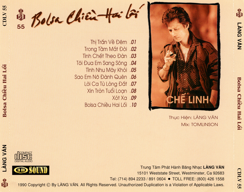 [MDX] Đĩa CD Nhạc Vàng Chế Linh - Bolsa Chiều Hai Lối