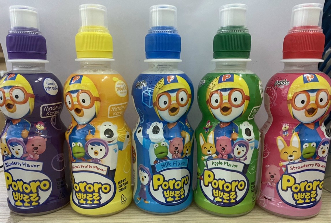 Nước uống  Pororo  chai 235ML (5 vị )