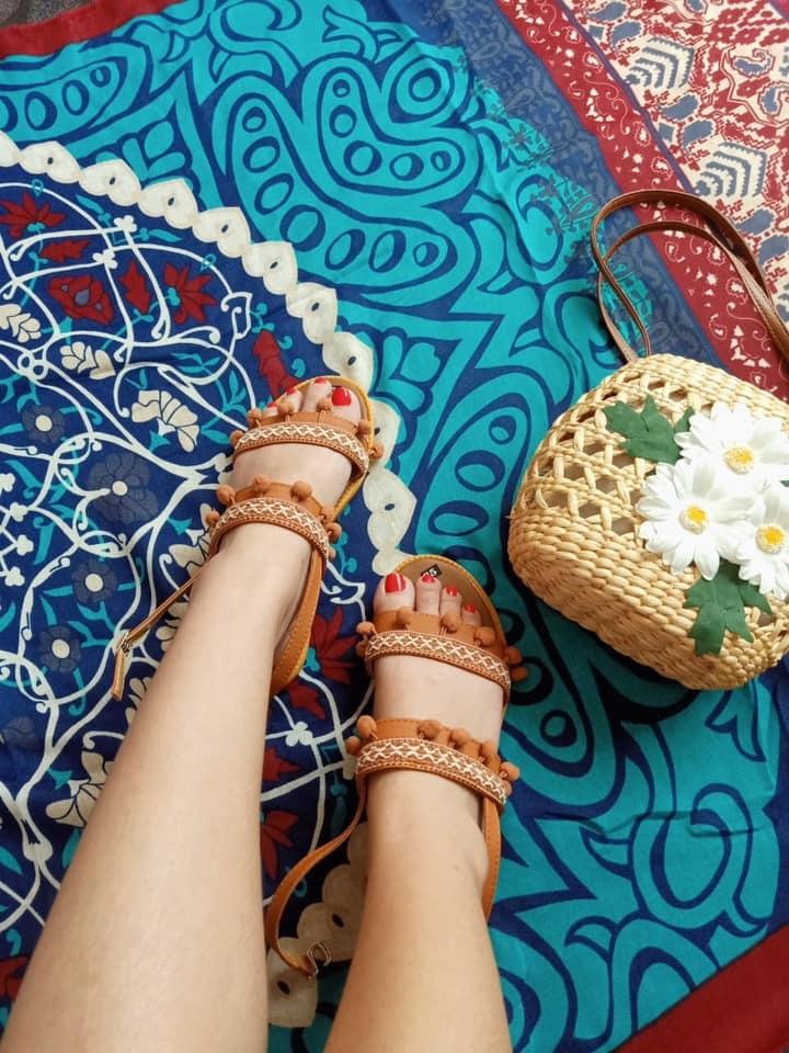 Giày sandal thổ cẩm giày đi biển Boho
