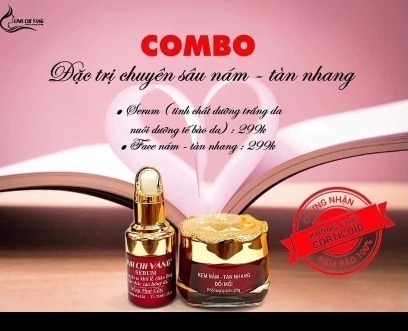 [HCM]Combo Kem Linh Chi Vàng nám & Serum