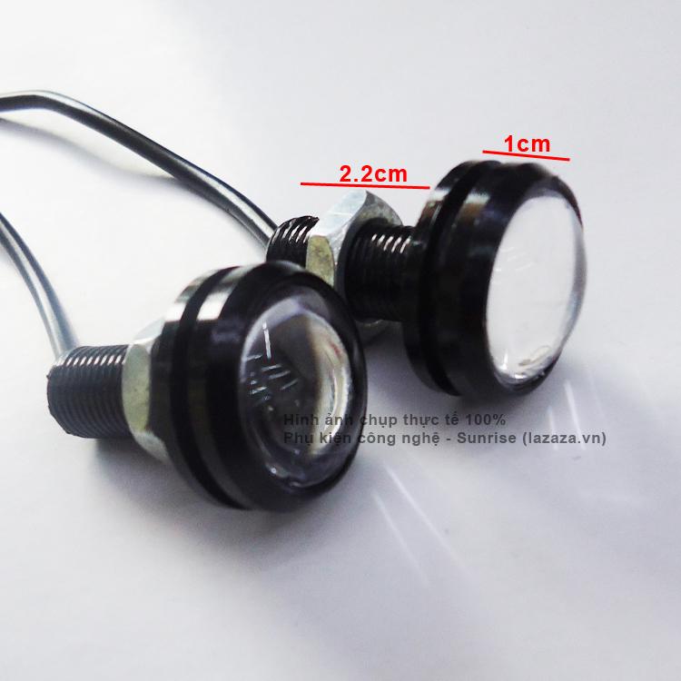 Bộ 2 đèn xi nhan nút áo lớn cho xe máy - Sáng Đỏ