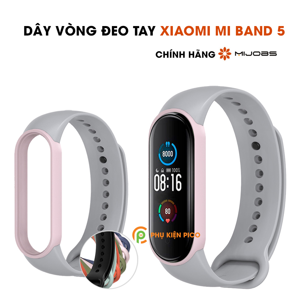 Dây đeo thay thế Miband 5 chính hãng Mijobs silicone dẻo nhiều màu - Dây đeo thay thế Xiaomi Mi Band 5