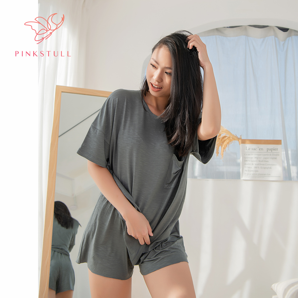 Bộ đồ ngủ thun Pink Stull xanh rêu