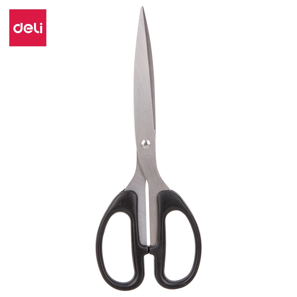 Kéo văn phòng deli 6010 / kéo deli e6010 sắc bén bằng thép không rỉ 210mm