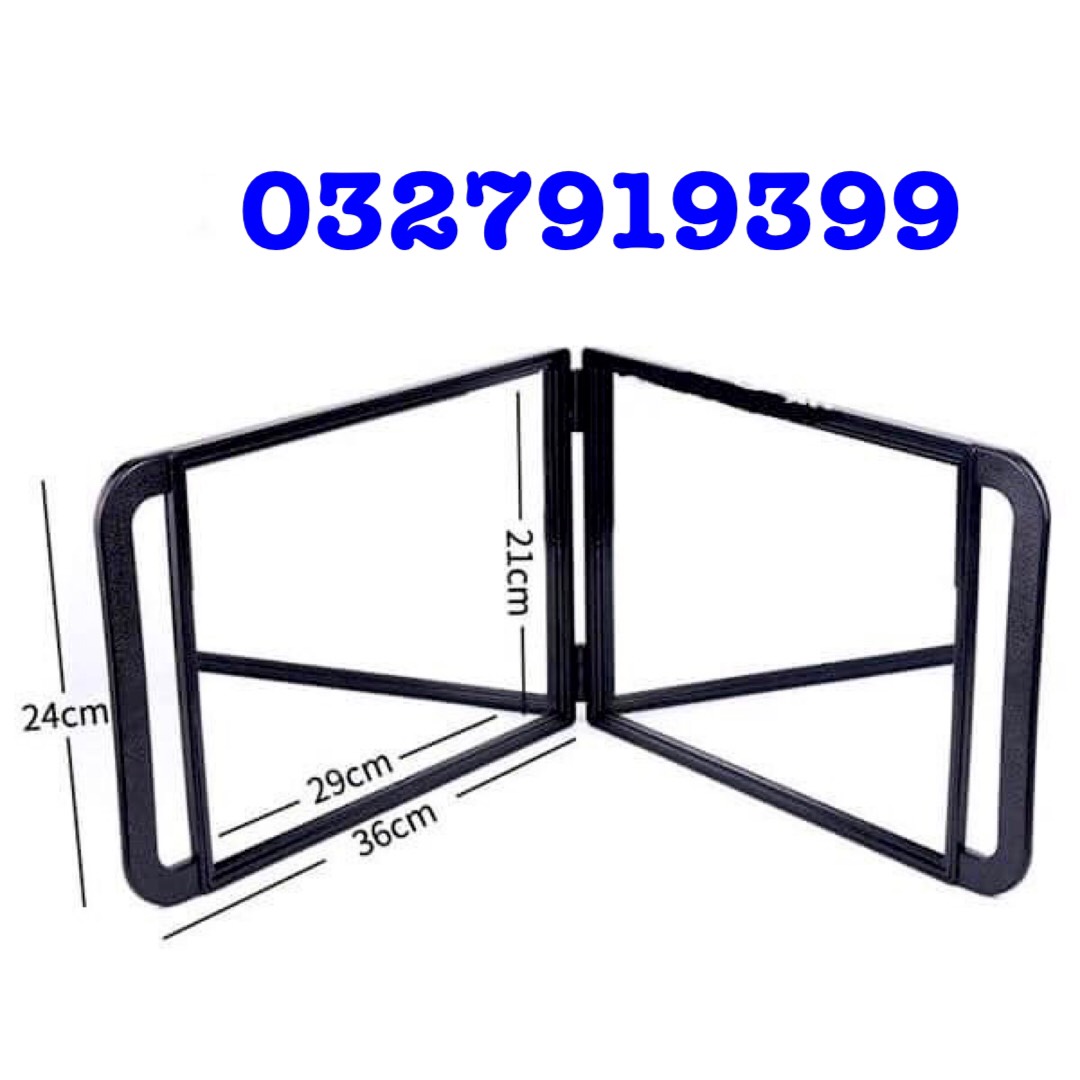 Barber Gương soi gáy J008 cao cấp 1 mặt hình chữ nhật tay cầm tiện lợi mặt sau xốp chống va đập kích thước 41x25,5 cm