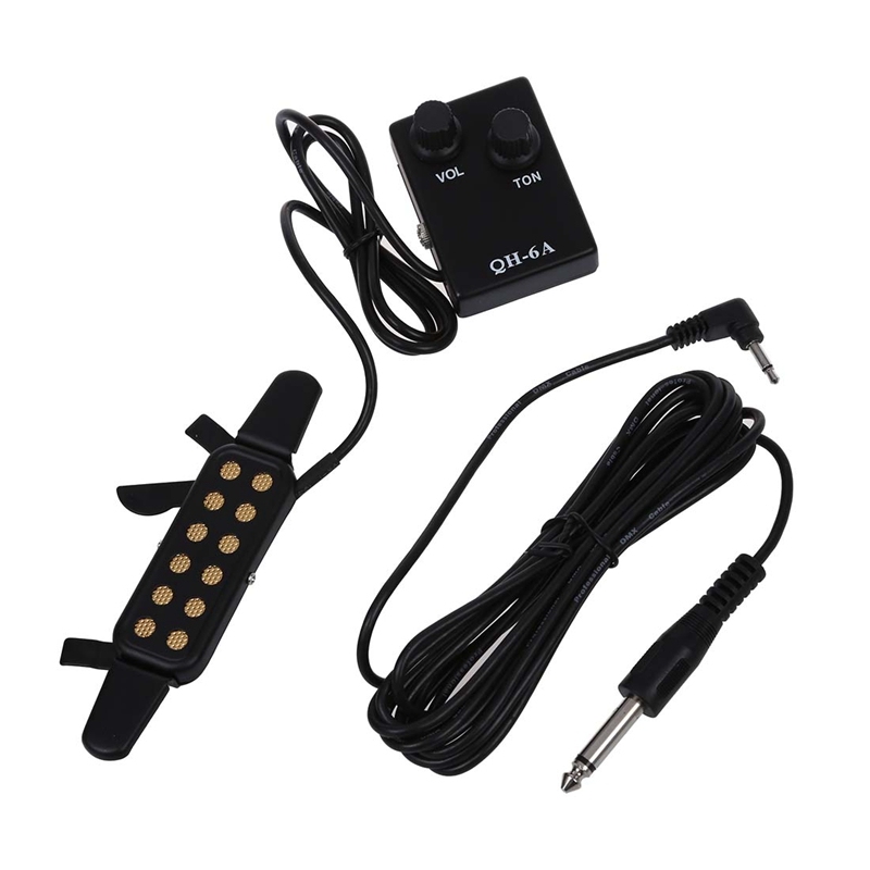 Clip-On Acoustic Classical Guitar Pickup Soundhole Pickup--Black