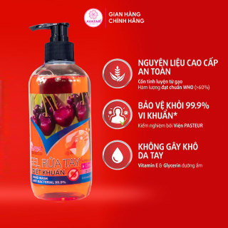 Gel rửa tay Avatar diệt khuẩn hương Cherry 500ml - Sản phẩm cho cả gia đình cùng bảo vệ sức khỏe trong mùa dịch thumbnail