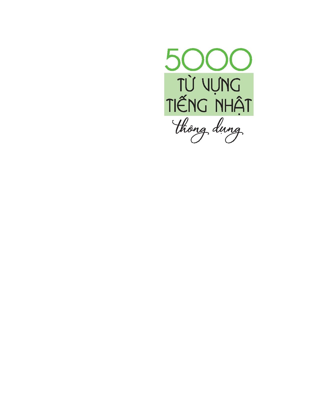 Fahasa - 5000 Từ Vựng Tiếng Nhật Thông Dụng