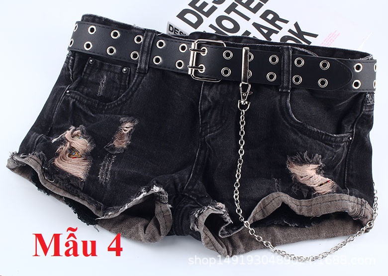 Dây lưng nữ 2 hàng lỗ kèm chain