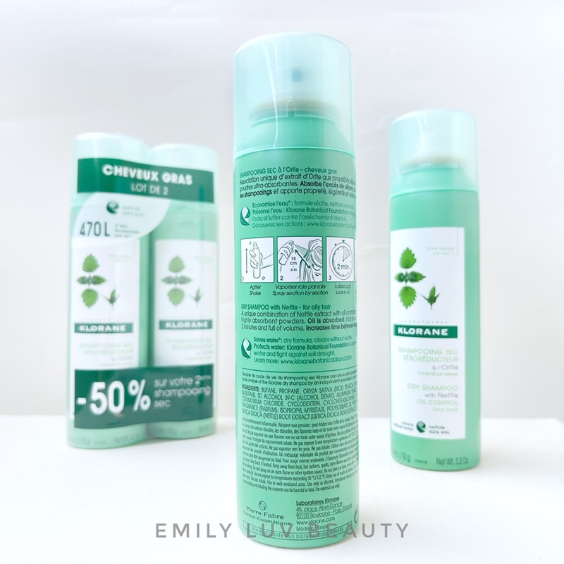(Mẫu mới) Dầu gội khô Klorane 150ml
