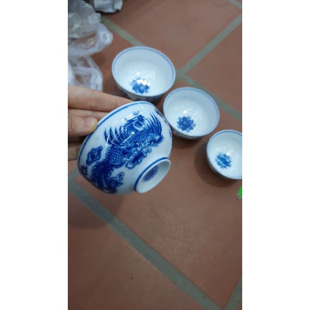 Bát cơm thờ cúng vẽ rồng phượng Bát Tràng