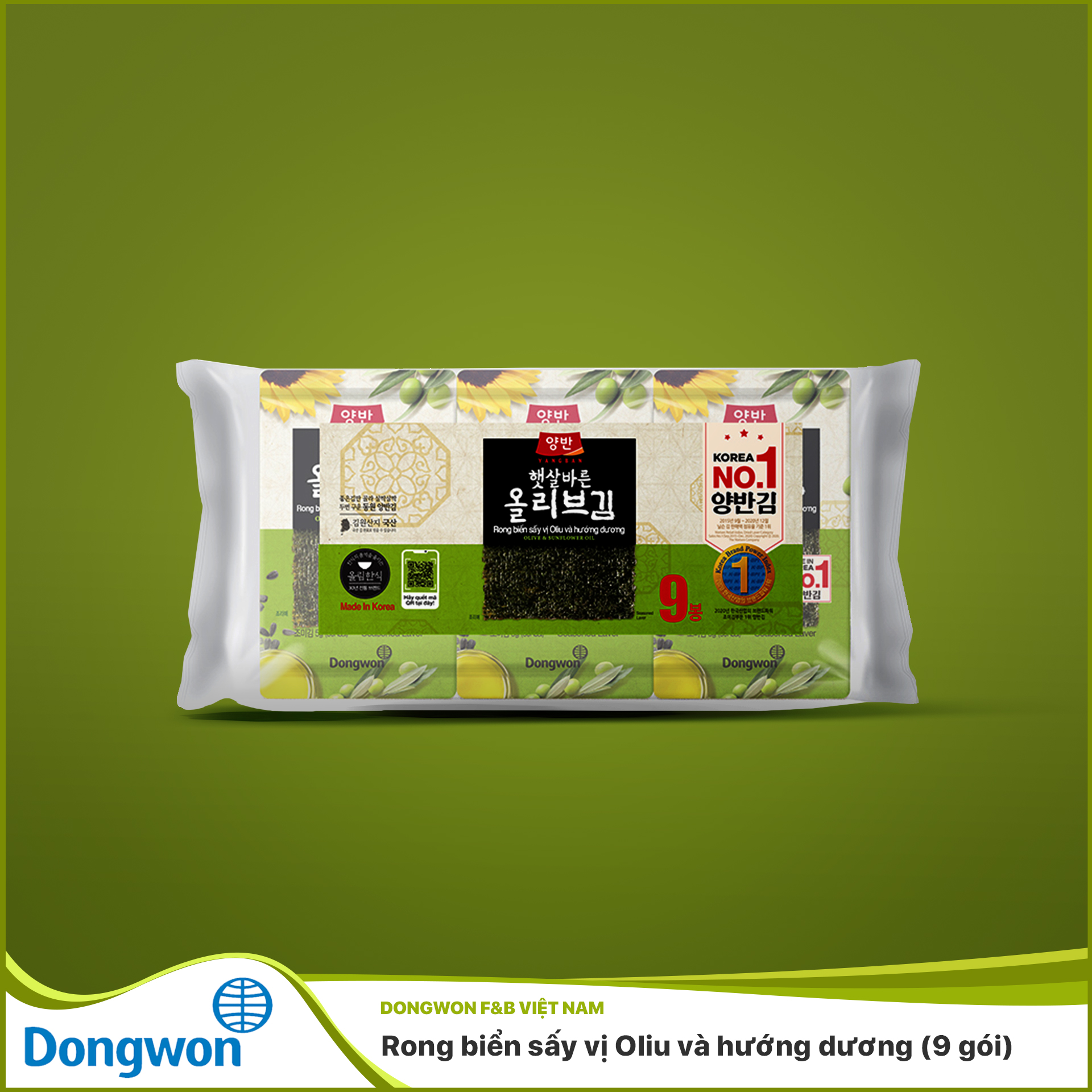Rong biển sấy vị oliu và hướng dương
