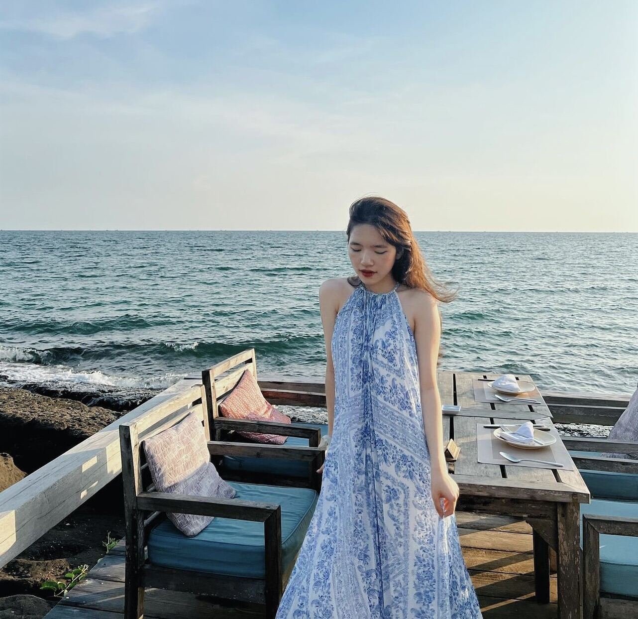 Váy dập li Swan dress