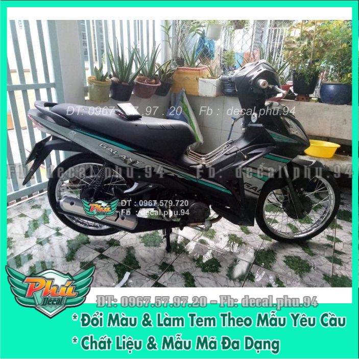 Tem rời Galaxy Xanh lục bảo đen nhám