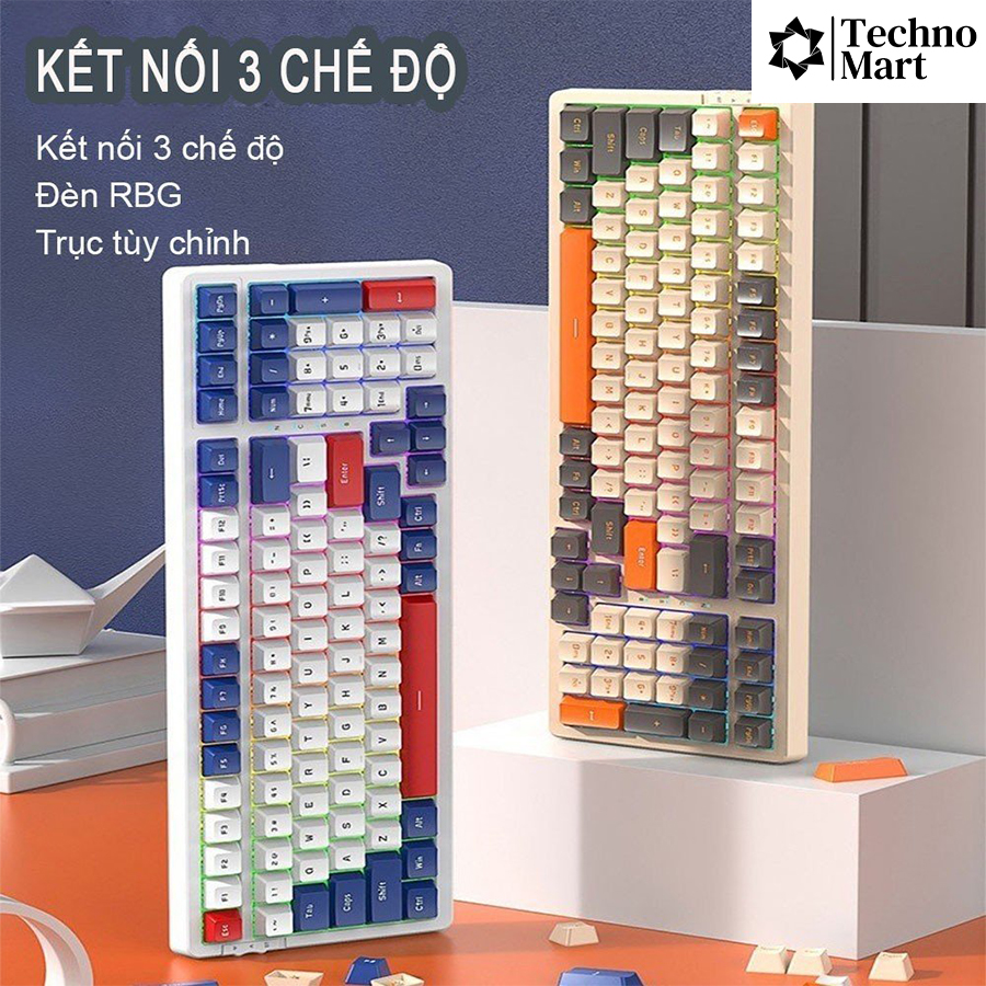 Bàn Phím Cơ Ziyou K98 SMART TECH - Bàn Phím Có Dây/ Không Dây Cao Cấp Hotswap - 3 Chế Độ Kết Nối - LED RGB Cao Cấp