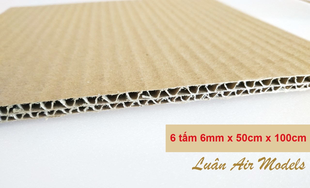 [HCM][50x100cm] Combo 6 tấm giấy carton các-tông 5 lớp dày 6mm làm mô hình đóng thùng trang trí (VA284x3) - Luân Air Models